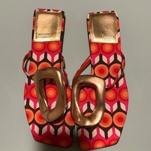Jeffrey Campbell summer sandals red print 8